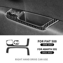 Real Carbon Fiber Interior Moulding Trim for Fiat 500 2008-2023 Abarth 595 2012-2023 Door Panel Accessories For RHD Black Carbon juoda
