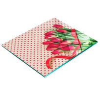 Glass Kitchen Serving Board With Heart Tulip Graphic 60X52 Cm