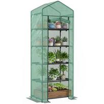Mini Greenhouse for Flowers or Vegetables, Steel, Plastic, 69L x 49W x 193H cm, Green 69 x 49 x 193 cm žalia