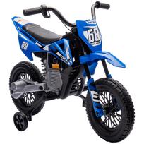 Elektrinis motociklas vaikams, 12V vaikiškas motociklas su muzika, vaikiška transporto priemonė su pedalais ir mokykliniu ratuku, 3-6 metai, mėlynas 107 x 56 x 70 cm mėlyna