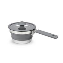 Platinet Silicone Foldable Camping Cooking Saucepan Pot with Long Handle 1 L Gray