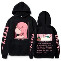 Harajuku Japonijos anime Darling In The Franxx Hoodies Manga Zero Two Pullovers Rudens žiemos unisex mados megztinis ilgomis rankovėmis 4XL