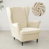 Velvet Wing Chair Cover Stretch Spandex Wingback Chair Cover Elastic Armchair Covers Sofa Slipcovers with Seat Cushion Cover