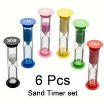 6pcs Sand Timer Set, Colorful Hourglass Countdown Timer, 1-30 Minutes Accuracy, No Electricity Required, Compact And Portable