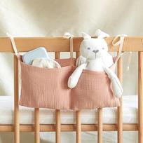 Pure Cotton Crepe Baby Crib Storage and Diaper Hanging Bag - Multiple Colors 18*38cm