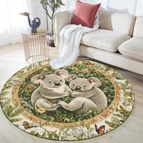 Koala on Grass pattern round rug,Carpet Rug for Living Room Bedroom  Playroom ,Non-slip Floor Mat,Holiday Gifts and Birthday Gifts. 80cmx80cm