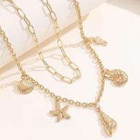 High-End Seashell Necklace for Women - Light Luxury Jewelry for Summer Beach Vacations 2025 auksas