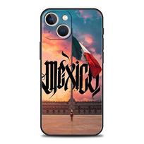 Mexico Passport Luxury Phone Case For Apple iPhone 16 11 15 14 Pro MAX 12 13 7 8 Plus X XR XS SE Silicone Black Cover iPhone 13Pro Max