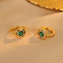 Vintage Micro Set Diamond Ear Cuff Light Luxury Exquisite Versatile Earrings 18K orange