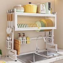 3-Tier Over-the-Sink Dish Drying Rack 33.5in Large Capacity Above-Sink Kitchen Organizer for Plates Bowls Utensils & Board 2-tier balta