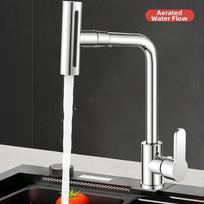 Kitchen Mixer Faucet, Hot And Cold Adjustable 360° Rotating Pull-Out Spray Tap With 4 Flow Options Sink Faucet China Mainland