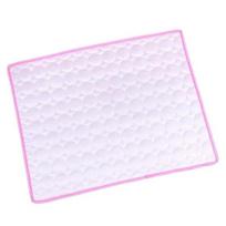 Pet House Ice Silk Cooling Fabric Anti-Slip Edging Soft Quilted Summer Pet Cooling Pad Joint Protection Cooling Pet Cushion XS rožinė
