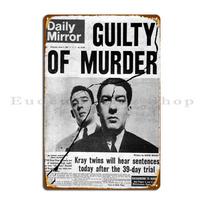 DORA Tin Sign Kray Twins Famous Gangsters News Metal Plaque Plates Designs Cinema Personalized Decoration Tin Sign Poster 20x30cm（7.8x11.8inch）