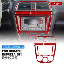 Carbon Fiber Style Interior Sticker Trim for Subaru Impreza STI 2002 2003 2004 Real Soft Interior Panel raudona