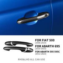 Carbon Fiber Style Interior Sticker for Fiat 500 2008-2023 Abarth 595 595C 2012-2023 695 2010-2023 Dry Door Handle Area One Size juoda