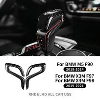 Real Carbon Fiber Gear Shift Collar for BMW F90 M5 F97 X3M F98 X4M 2019-2023 Side Trim / black carbon fiber juoda