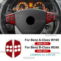 Carbon Fiber Steering Wheel Trim Cover for Mercedes A-Class W169 B-Class W245 2004-2011 Red Carbon Fiber juoda