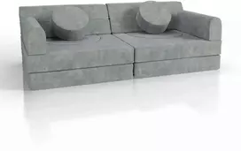 Juskys Vaikiškas žaidimų sofa Kayo 150x75x50 cm žalia korduro audinys