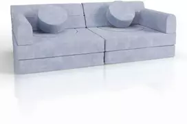 Juskys Vaikiškas žaidimų sofa Kayo 150x75x50 cm šviesiai mėlynas
