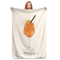 Aperol Spritz in a Gl Blanket Soft Warm Flannel Throw Blanket Bedspread for Bed Living room Picnic Travel Home Couch Size: 75*100cm, Weight: 230 GSM