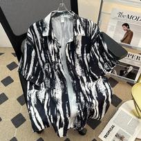 Summer seaside vacation shirt, men's all-match shirt 4XL juoda
