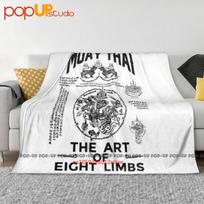 Muay Thai Boxing Sak Yant God Tattoo Boxer Martial Ultra-Soft Blanket Quilt Winter Sofa Cover Bed Covers Size: 75*100cm, Weight: 230 GSM