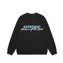 Cross-border American trendy brand REPRESENT limited letter printing crew neck long-sleeved sweater men's and women's bf high street jacket S