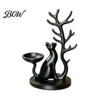 Gifts for Jewelry Lovers Cute Cat Tree Branch Organizer, 3D Printed Earring Bracelet Hair Ring Holder Dish Tie Storage Holder, Decorative Trinket