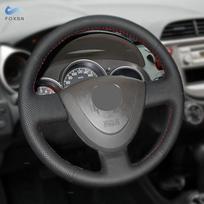 Pynės ant vairo Honda City 2002-2008 Civic 2002-2005 Fit Jazz 2001-2005 automobilių vairui perforuotos odos užvalkalas red line