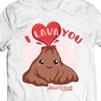 I Lava You T-Shirt, Funny Valentine Volcano Tee, Couples Anniversary Gift XL