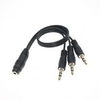 Auxes Splitter Cable 3.5mm TRS Female Port to 3 Male Connectors for Sound Sharing 1