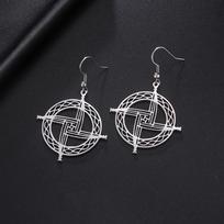 Dawapara Saint Brigid Cross Earrings Imbolc Traditional Celtics Irish Jewelry Protection Amulet Stainless Steel Religious Gift