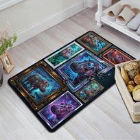 Cybernetic Hippo Portraits Pattern Rug Floor Mat for Living Room or Bedroom Soft and Comfortable Carpet a Gift for Birthday and Holiday. 40x60cm( 15x23in ) įvairiaspalvis