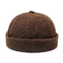 Imitation Lambswool Docker Cap Rolled Edge Brimless Hat Simple Beanie Hat  Autumn kava