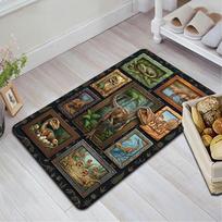 Dinosaur Gallery Pattern Rug Floor Mat for Living Room or Bedroom Soft and Comfortable Carpet a Gift for Birthday and Holiday. 40x60cm( 15x23in ) įvairiaspalvis