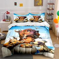 Ice Age Dinosaur Cartoon Bedding Set Bedding set (1 duvet cover, 2 pillowcases, duvet not included) 135x200cm