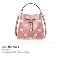MICHAEL KORS Mercer Leather Bucket Bag, Shoulder Bag, Crossbody Bag, Handbag Small Womens Pink 35F3GM9M1L-664 One Size 1 rožinė