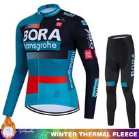 UCI BORA Men's Cycling Jersey Thermal Fleece Road Bicycle Winter Bikes Man Clothes 2026 Retro Suit Clothing Bib Mens Bike Jumper Asian size - XS