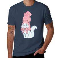 White Cat Wears Squid Hat Tshirt Big And Tall Casual Tshirt S