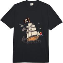 Pirate Ship Nautical Boat Pirate Flag Funny Gift Comfort Colors Adult Heavyweight  Unisex T-Shirt M