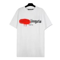 22SS tide brand palm angel graffiti flow paint letter printing short-sleeved t-shirt for men and women couples high street half-sleeves S