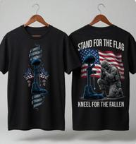 Stand For The Flag Kneel For The Fallen T- 2 Sided Patriotic Men Tee Unisex T-Shirt XXXL