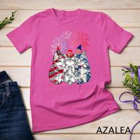 Funny Three Cat 4th Of July American Flag Patriotic Cat T-Shirt Unisex T-shirt 2 S
