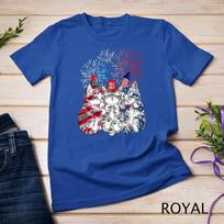 Funny Three Cat 4th Of July American Flag Patriotic Cat T-Shirt Unisex T-shirt 10 M