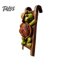 Indoor Gardening Gift Cartoon Animal Ladder Pot Hanger Ornament, Resin Turtle Ladybug Bee Plant Climbing Decor, Small Landscaping Accessory Cute Wall B