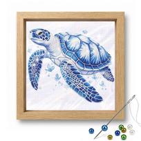 Porcelain Glass Bead Partial 11CT DIY Stamped Cross Stitch Kits for Adults Home Decor Printed Cross-Stitch Kits 14.04x14.04in