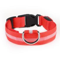 Brightly Colored Led Dog Collar Rechargeable Light-up Neckband For All Size Dogs S raudona