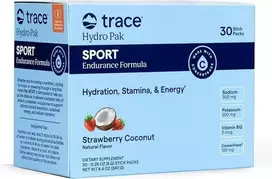 Trace Minerals Trace Hydro Pak Sport Stick Packs 30×8g. (Strawberry Coconut skonis)