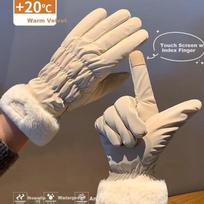Winter Gloves, Thickened And Fleece-Lined, Cold-Resistant for Cycling, Touchscreen Compatible, Ladies' Outdoor Riding Electric Bike Warm Cotton Gloves