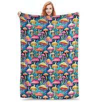 Pyschedelic Mushroom Dreamscape Pattern Blankets Super Soft Fleece Sofa Throw Blanket for Home Bedroom Outdoor 75x90cm